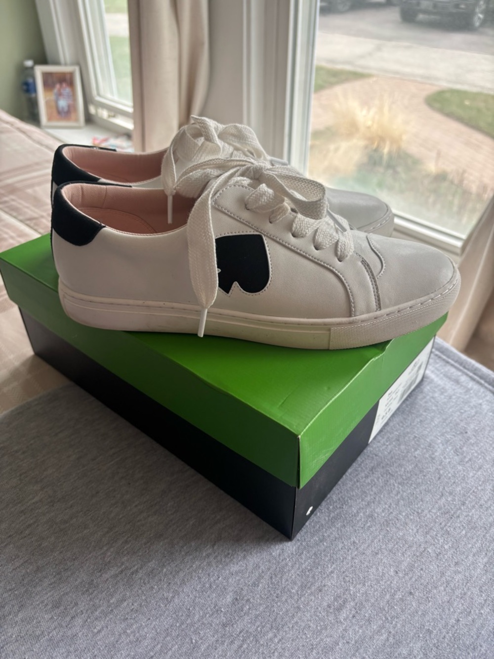kate spade White Sneakers with Black Accents